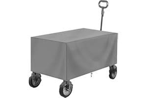 STARKVISTA Heavy Duty Waterproof Folding Wagon Cover, Garden Trolley for Festival Cover, Oxford Cloth Folding Garden Trolley Rain Protector, Wagon Waterproof Protector for Outdoor Use, 97x61x56cm (Silver)