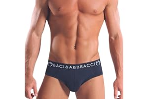 INTIMITALY Baci & Abbracci Set 6 Slip Uomo Cotone Elasticizzato Mutande Uomo Cotone Underwear Intimo Uomo Blu Nero Grigio