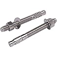 Levanco 1/2" X 4-1/2" Concrete Anchor, 304 Stainless Wedge Anchor with Excellent Anti-Rust Performance, 304(18-8) Stainless Steel Concrete Anchors and Screws Kit (5pcs)