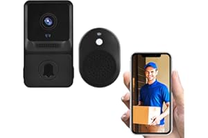 Sunydog Campanello Video Senza Fili di Sicurezza visiva ad Alta risoluzione ad Alta risoluzione 1080P Videocitofono con Visione Notturna a infrarossi Monitoraggio in Tempo Reale dell'audio a 2 Vie