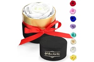 RANJIMA Eternal Roses, Infinity Rose Real Roses Preserved Roses Handmade Rose Box with Preserved Flowers Decoration Wedding Gifts Valentine's Day Anniversary Engagement for Mum Wife Girlfriend Women