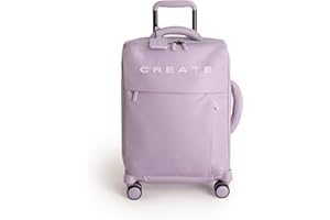 CREATE / Luggage Studio Soft/Maleta Blanda de poliéster Lavanda / 39x20.5x56cm / Candado TSA, 4 Ruedas Dobles, Organizador, Mango telescópico, Tejido Impermeable, Etiqueta identificativa