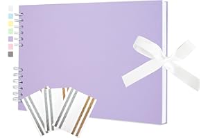 Hiwhy Album fotografico per ritagli 40 pagine bianche Libro dei ricordi 29 x 21,5 cm Libro degli ospiti Album per ritagli Accessori con adesivi angolari per Baby Shower, Matrimonio, Viaggi