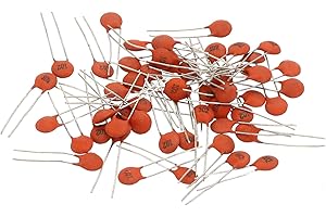 PATIKIL 1nf 50V Ceramic Disc Capacitor, 50 Pcs Ceramic Chip Capacitor Assortment Kit for Power Circuits Industrial Equipment,Brown Red