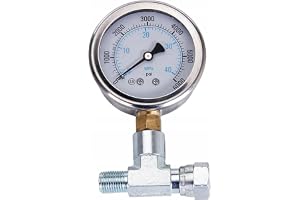 Rosfix manometer 0 till 40 MPa 1/4 tum gänga med T-stycke för färgspruta