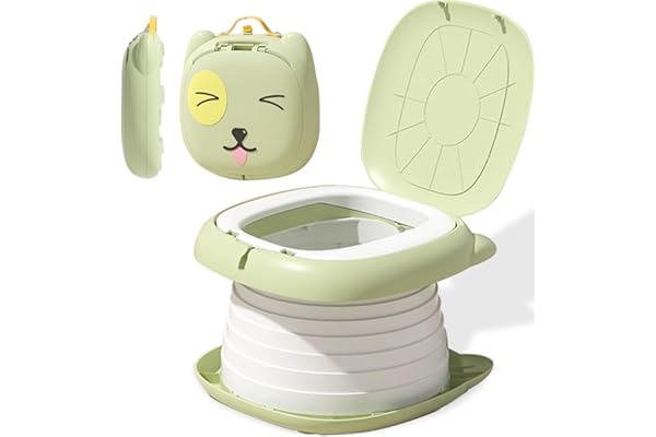 Siège de Toilette pour Enfants, Toilettes Pliantes pour Enfants, pot Pliant de Voyage Portable, Camping sur la Route ou Utilisation à la Maison avec sac de Secours Jetable
