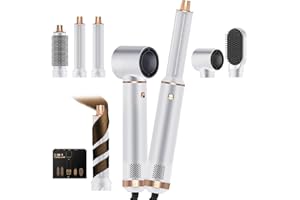 HUMILUFT 5 in 1 Air Styler, Magic Styler, 1000W Hair Styler with Auto Curling Wands, Multi-use Ionic Hair Blow Dryer Brush Set for All Hair Type/Length,110,000 RPM, Dry, Curl, Straighten Women Gifts