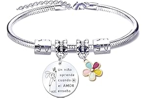 QTQTLP Regalo de Profesora Pulsera Maestro Pulsera Profesora Infantil Regalos Para Maestras Originales Regalo Profesora Infantil Pulsera Graduación Regalo del dia del Maestro