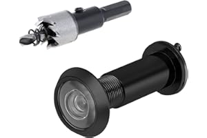 HOJLKLD Türspion, 220-Grad-Guckloch für Haustür, mit 16 mm Bohrer, für 3,8 cm bis 6,5 cm Türen (schwarz)