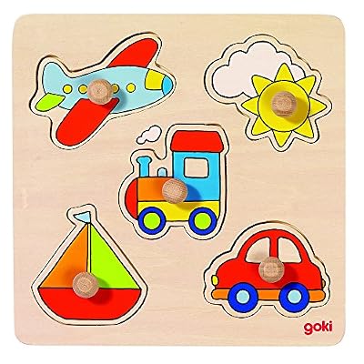 Goki - 2041541 - Puzzle En Bois À Encastrement - Mon Voyage - 15 Pièces