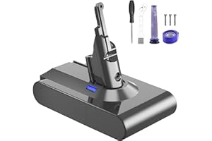 BATTOOL 6000mAh Batterie pour Dyson V8, Compatible avec Battery V8 SV10 Absolute Animal Fluffy Motorhead Aspirateur à Main sans Fil (3 vis + 2 filtres+ Tournevis + Brosse de Nettoyage)