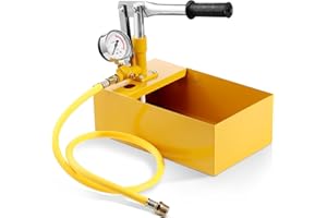 VEVOR Bomba de Prueba Hidrostática 25 Bar Kit de Probador de Presión de Agua Manual Hidráulico de Válvula Simple con Tanque de Agua 5L Manguera de 1m con Conector de Rosca Externa de 1/2" para Tubería