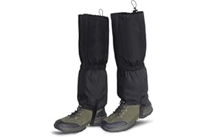 ZWOOS Ghette da Escursionismo, Ghette per Gambe Impermeabili Oxford 600D, Ghette per Stivali Resistenti per Arrampicata, Sci, Escursionismo, Nero, Taglia unica