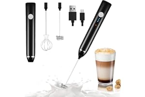 Dallfoll Espumador de Leche Eléctrico, USB recargable batidor eléctrico, vaporizador de leche, Bubbler leche para Latte, capu