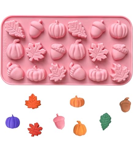 Herbst Silikonformen 18-teilig - Kürbis & Ahorn Förmchen Für Seife, Kerzen & Schokolade