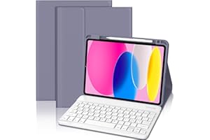 FOGARI Custodia con Tastiera Magnetica per iPad 10a Generazione 2022, Custodia con Bluetooth QWERTY Italiano, Supporto Apple Pencil, Rimovibile & Leggera, Compatibile al 100% con iPad 10.9" (Modello Viola)