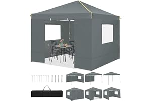 TOOLUCK Barnum Pliant 3x3m Tonnelle Pliante 3x3 Tonnelle de Jardin Exterieur Imperméable Professionnel Tente de Reception avec 4 Parois Latérales Tonnelle Tente UV 50+