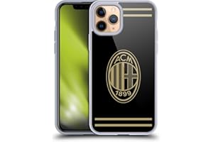 Head Case Designs Licenza Ufficiale AC Milan Nero E Oro Stemma Custodia Cover in Morbido Gel Compatibile con Apple iPhone 11 PRO