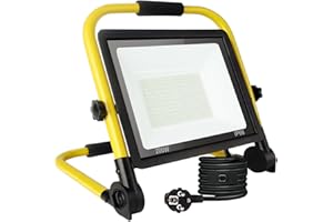 PSATFITO G 200w Led Baustrahler,21600 Lm Superhelle Arbeitsleuchte,Tragbares Baustrahler,6000k Tageslichtweiß,Ip66 Wasserdicht,Eu-Stecker Bauleuchten mit 3.5M Kabel und Schalter für Werkstatt,Garage,Garten