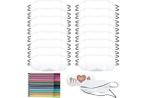 Dryxog 16 stycken målarbara sovmasker med 12 färgpennor mjuk, bekväm ögonmask sovmask barn övernattningsfest flickor tillbehör för pyjamas party resa spa, mjuk polyester ögonmask