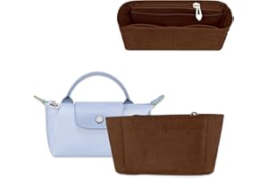 Chispee Organizador de bolsa de fieltro para bolso GG Marmont Matelasse, bolsa de hombro, almacenamiento y acabado, bolsa interior, organizador de inserción para mini bolsa Longchamp, café