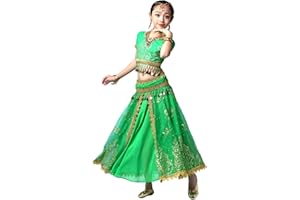 Grouptap Bollywood Mädchen Saree Anarkali Designer Lehenga Choli indische Kinder Gold Stickerei Party Tanzkleid blau/rot/pink/grün Lengha Kostüm