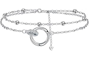 Yinsen Bracelet Femme Argent Sterling en 925 Bracelet Rond Femmes Réglable Bracelet Fille, Bijoux Cadeaux Anniversaire pour Femmes Maman Filles