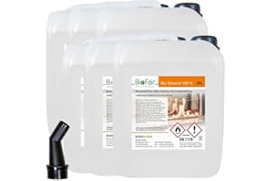 ‎BIOFAIR BioFair Bioethanol - 100% Reiner Brennstoff - Bioethanol für Bioethanolkamin, Ethanol Tischkamin, Wandkamin Indoor - 6 x 10 Liter