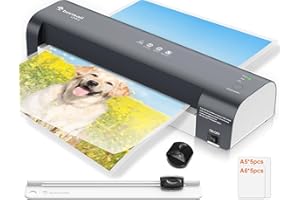 Bonsaii Plastifieuse A3, Kit de Plastification 5 en 1, Technologie Anti-Bourrage, Système NTC, 80-125 Microns, Idéal pour Photos et Documents à l'École et au Bureau (L318-A)