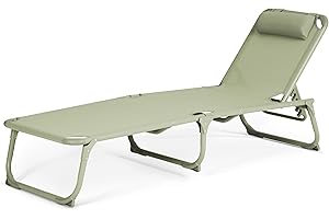 Park Alley Sonnenliege klappbar - Gartenliege wetterfest, Liegestuhl klappbar mit Kissen - hochwertiger Aluminium Rahmen - Outdoor Liegestuhl für Balkon & Garten - Belastbar bis 100kg