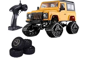 Goolsky FY003AB 1/16 Voiture Tout-Terrain SUV RC Voiture RC Desert Buggy Truck 2,4 GHz 4WD Haute Vitesse télécommande RTR RC Voiture avec Ensemble de Roue de Piste Caterpillar
