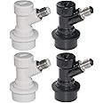 PERA TJ054,TJ055 2 Pair Ball Lock MFL Gas&Liquid Beer keg Quick Disconnects Set Coupler, Plastic,Stainless Steel, Gray and White