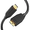 CableCreation Short Micro B to USB C Hard Drive Cable 1FT, USB 3.1 Type C to Micro B Cable 10Gbps,USB C to External Hard Drive Cable Compatible with,MacBook Pro Air,0.3m Black