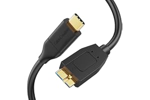CableCreation Kabel do dysku twardego USB C, 10 Gb/s, kabel męski USB C na Micro B, kompatybilny z iPhone 15 Plus/15 Pro Max, WD My Passport, zewnętrzny dysk twardy, czarny