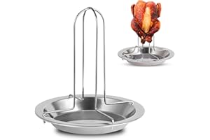 AONAYO 1pcs Hähnchenbräter,Hähnchen Ständer,Hänchenhalterung Backofen,Antihaft-Hühnchen-Truthahn-Bräter Grillen Backen Kochtöpfe,Hühnerhalter Aus Edelstahl Für Camping Im Freien Zum Garen Von Broiler,BBQ