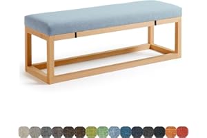 Lsjoaw Bankauflage Bankkissen Sitzauflage Sitzkissen Bank 160X40X3CM Stuhlkissen Bankpolster Schaukel mit abnehmbarem Bezug für Fensterbank Outdoor Gartenmöbel Terrasse Drinnen Sitz,Light Blue