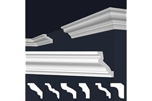 MARBET DESIGN Moulures en stuc XPS en polystyrène blanc, plafonds, moulures E, 20 m / 10 barres E-31