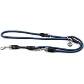 Lionto Adjustable and Multifunctional Dog Leash, 200 cm, Blue | Weather-resistant crossbody strap with stainless steel carabi