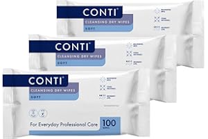CAREBYMAIL Conti Soft Large Patient Cleansing Dry Wipes (3 Packs of 100 Dry Wipes)