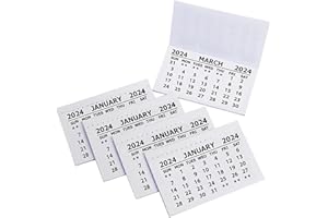 EVELAY Lot de 30 mini onglets de calendrier 2024 avec affichage mensuel Blanc