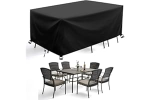 AJALGZ Bache de Protection Exterieur Table 180x100x90cm/LxWxH Housse Protection Table de Jardin Exterieur Bâche Protection Salon de Jardin Résistance au Vent Rectangulaire Housse Table Exterieur