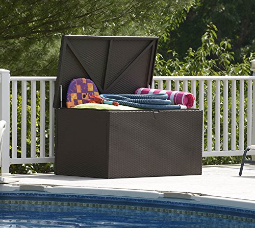 ShelterLogic XXL Kissenbox, Gartenbox, Gartentruhe Espresso 509l Volumen // 132x70x67 cm (LxBxH) // Auflagenbox & Multifunktionsbox - 9