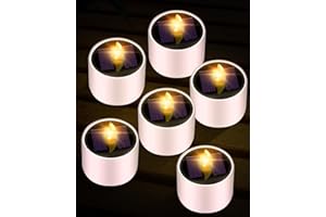 ‎KIYTARBOO KIYTARBOO 6 Stück Solar Teelichter für Außenbereich – Wasserdichte LED-Flammeneffekt-Deko mit warmweißem Licht, ideal für Garten, Balkon, Camping & Feste – Batteriebetriebene Außenbeleuchtung
