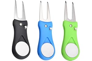 HORLAT Horquilla De Campo De Golf Marcador De Bolas De Herramienta De Reparación De Golf Horquilla De Campo De Golf Plegable para Deportes De Golf Al Aire Libre Y Herramientas De Golf Clásicas 3 Piezas