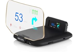PIOUSUNT ​​OBD2 Head-Up-Display Navigation für Auto – OBD2 & GPS Dualsystem | Digitaler Autotacho (HUD MPH-Projektor) mit Drehzahlmesser, Wassertemperatur (TEM), PSI, Volt, Kilometerstand & 4 Alarmfunktionen​