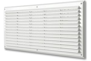 La Ventilazione AR5023B Griglia Plastica Rettangolare da Sovrapporre, Bianco, 500x227 mm