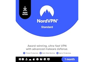 NordVPN Standard, 10 Devices, 1-Month, VPN & Cybersecurity, Digital Code