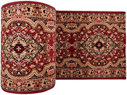 Red Beige Rug Runner - Classic Pattern - Perfect For Hall Hallway Stairs - Durable Carpet Runner - "VERONA" 70 x 470 cm ( 2ft4" x 15ft5" ) Long