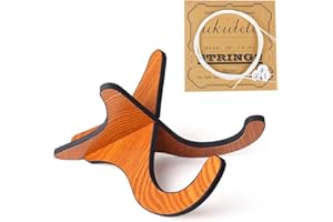 Homo Trends - Support universel pour ukulélé - Version améliorée - En bois - Amovible - Avec cordes pour ukulélé