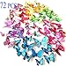 Produktbild 72 Stück 3D Schmetterlinge Wanddekoration, Aufkleber für Home, Küche, Kinderzimmer und Dekorationen, 6 Farben, abnehmbar und wiederverwendbar - Option 1